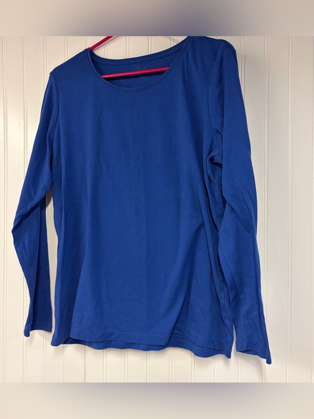Falls Creek Classic Long Sleeve Scoop Neck Top in Royal Blue XL
